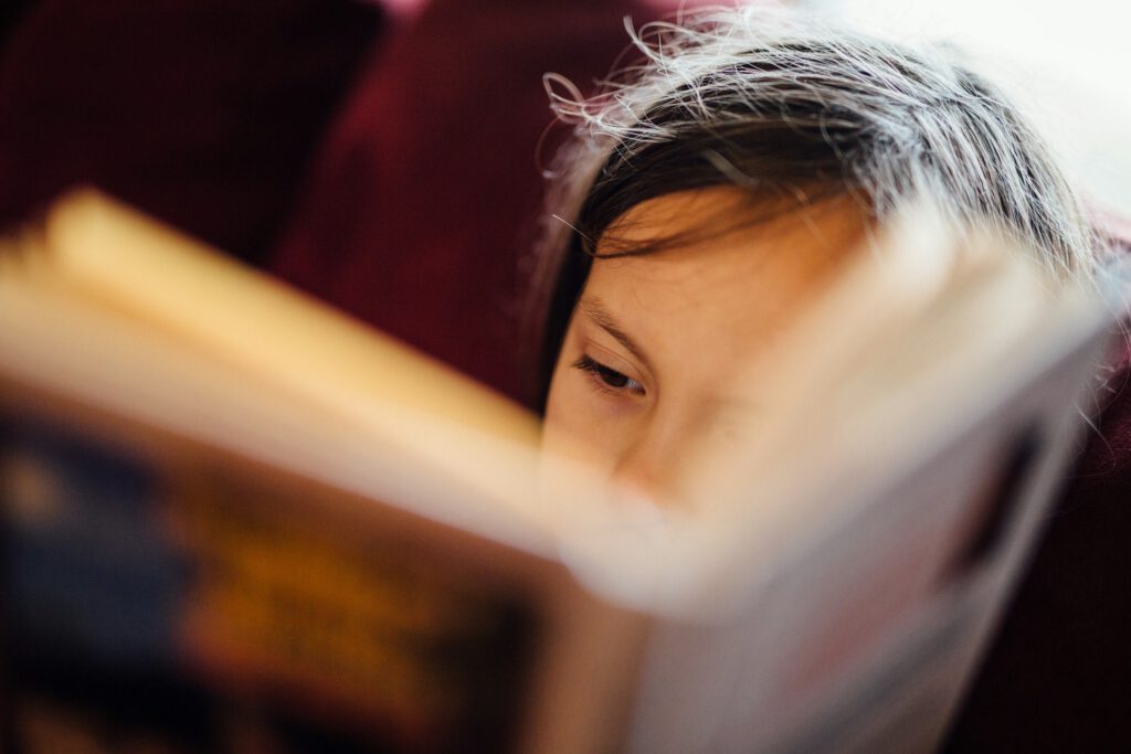 girl reading book